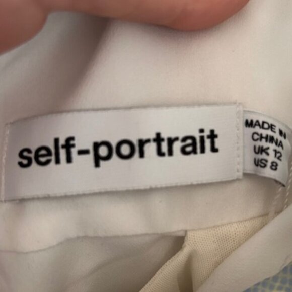 NWT Self-Portrait Floral Lace Chiffon Mini Dress | Mint | US 8 / UK 12 - Picture 8 of 12